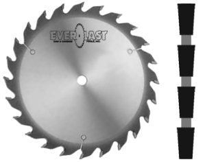 10" x 24T x 5/8" Flat Grind Heavy Duty Rip Carbide Saw 