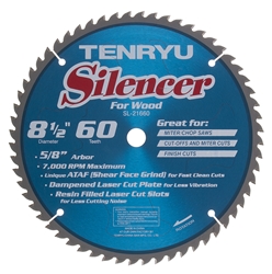 Tenryu SL-21660 Silencer 8-1/2" x 60T w/ 5/8 Arbor ATAF Blade 
