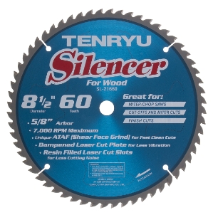 Tenryu SL-21660 Silencer 8-1/2" x 60T w/ 5/8 Arbor ATAF Blade 