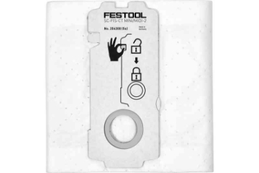 Festool SELFCLEAN Filter Bag SC-FIS-CT MINI/MIDI-2/5/CT15 204308 Power tools, track saw, circular saw, compound miter saw, random orbit sanders, sander, orbital sander, dust extraction, jigsaw, cordless drill, cordless tools, joiner, routers, CARVEX, KAPEX, systainer