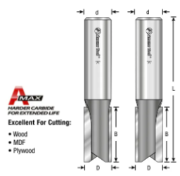 CNC High Production Straight Plunge Open Flute - Carbide Tipped - 2 Flute - 3/4" Shank Router Bits, CNC Bits, Saw Blades, Shaper Cutters, Boring Bits, Amana Tool