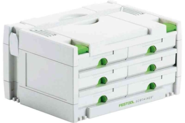 Festool SORTAINER SYS 3-SORT/6 491984 Power tools, track saw, circular saw, compound miter saw, random orbit sanders, sander, orbital sander, dust extraction, jigsaw, cordless drill, cordless tools, joiner, routers, CARVEX, KAPEX, systainer