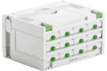 Festool SORTAINER SYS 3-SORT/12 491986 Power tools, track saw, circular saw, compound miter saw, random orbit sanders, sander, orbital sander, dust extraction, jigsaw, cordless drill, cordless tools, joiner, routers, CARVEX, KAPEX, systainer