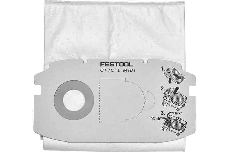 Festool SELFCLEAN Filter Bag SC FIS-CT MIDI/5 498411 Power tools, track saw, circular saw, compound miter saw, random orbit sanders, sander, orbital sander, dust extraction, jigsaw, cordless drill, cordless tools, joiner, routers, CARVEX, KAPEX, systainer