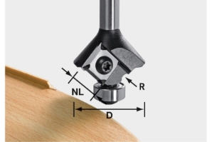 Festool Radius Router Bit S8 HW R1 D28 KL12,7 MFK 499811 Power tools, track saw, circular saw, compound miter saw, random orbit sanders, sander, orbital sander, dust extraction, jigsaw, cordless drill, cordless tools, joiner, routers, CARVEX, KAPEX, systainer