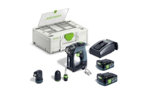 Festool Cordless Drill CXS 12 2,5-Set 576869 Power tools, track saw, circular saw, compound miter saw, random orbit sanders, sander, orbital sander, dust extraction, jigsaw, cordless drill, cordless tools, joiner, routers, CARVEX, KAPEX, systainer