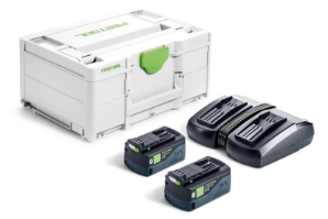 Festool Energy Set SYS 18V 2x5,0/TCL 6 DUO 577079 Power tools, track saw, circular saw, compound miter saw, random orbit sanders, sander, orbital sander, dust extraction, jigsaw, cordless drill, cordless tools, joiner, routers, CARVEX, KAPEX, systainer