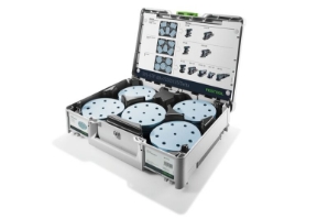 Festool Systainer³ Abrasive Set SYS-STF D125 GR Set 577126 Power tools, track saw, circular saw, compound miter saw, random orbit sanders, sander, orbital sander, dust extraction, jigsaw, cordless drill, cordless tools, joiner, routers, CARVEX, KAPEX, systainer