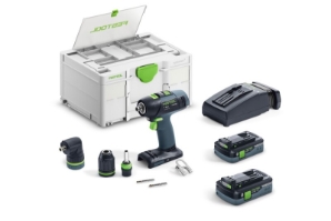 Festool Cordless Drill T18+3 HPC 4,0 I-Set 577608 Power tools, track saw, circular saw, compound miter saw, random orbit sanders, sander, orbital sander, dust extraction, jigsaw, cordless drill, cordless tools, joiner, routers, CARVEX, KAPEX, systainer