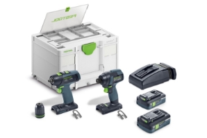 Festool Impact Driver and Drill set TID18 HPC 4,0I-Set T18 577615 Power tools, track saw, circular saw, compound miter saw, random orbit sanders, sander, orbital sander, dust extraction, jigsaw, cordless drill, cordless tools, joiner, routers, CARVEX, KAPEX, systainer