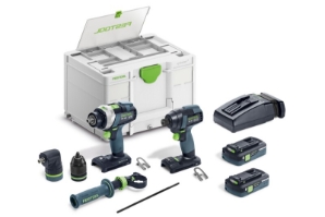 Festool Impact Driver and Drill set TID 18 HPC I-Set TPC 18/4 577616 Power tools, track saw, circular saw, compound miter saw, random orbit sanders, sander, orbital sander, dust extraction, jigsaw, cordless drill, cordless tools, joiner, routers, CARVEX, KAPEX, systainer