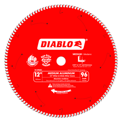 Diablo Non-Ferrous 12" x 96 T x 1" Arbor TCG Medium Aluminum D1296N 