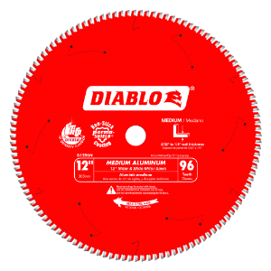 Diablo Non-Ferrous 12" x 96 T x 1" Arbor TCG Medium Aluminum D1296N 
